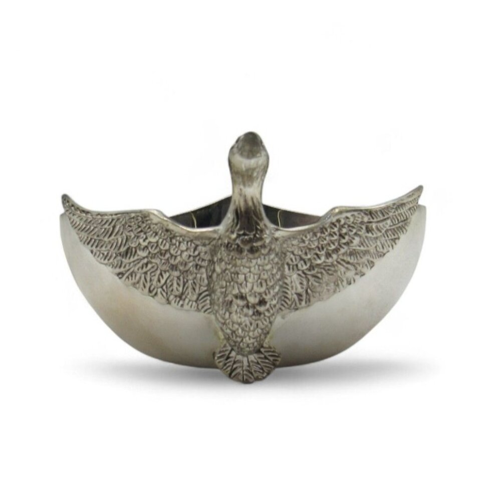 SILEA Silver Plated Zinc DUCK Goose Decorative Candy Bowl 5" Boxed